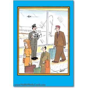   Funny Birthday Card Old Fart Airport Sign Humor Greeting Tom Cheney