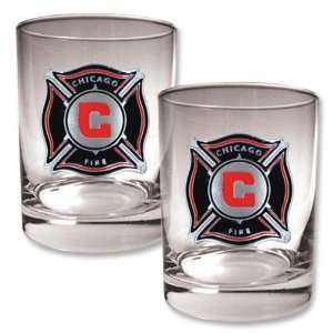 Chicago Fire 2 pc. Rocks Glass Set 