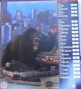 1988 Chicago Bears Soldier Field Large 30 Sign Schedule Budweiser 