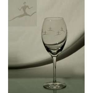  Crystal Wine Glass Small (Set of 2)   Tribal; Hand Etched; Mouth 
