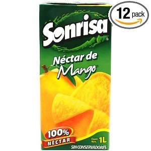 Sonrisa Nectar, Mango, 33.8 Ounce (Pack of 12)  Grocery 