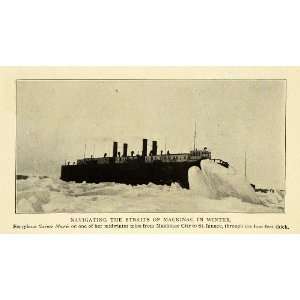  1906 Print Straits Mackinac Michigan Sainte Marie Ship 
