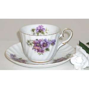  Pansy Regal 6 oz cup and saucer   2 pack