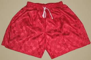 Red Checker Nylon Soccer Shorts   Mens XL *NEW*  