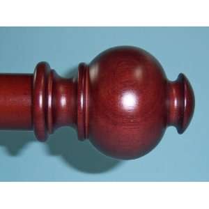  Button Wood Finial in Mahagony finish for a 1 3/8 dowel rod 