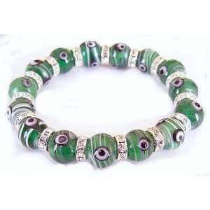  Hamsa Kabbalah Greek Glass Bead Charm Evil Eye Bracelet 