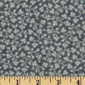  44 Wide Village Green Ditzy Grey/Navy Fabric By The Yard 