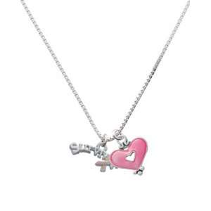  Survivor with Pink Ribbon and Trasnlucent Pink Heart Charm 