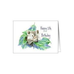  5th Birthday, Cute Little Blue Mouse Card Toys & Games