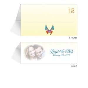  150 Photo Place Cards   Butterfly Rainbow Blue Office 