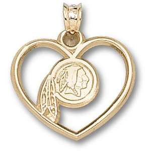  LogoArt Washington Redskins Gold Heart Necklace Sports 