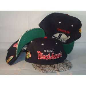 RSVP Snakeskin Chicago BlackHawks Snapback Stapback hat cap  