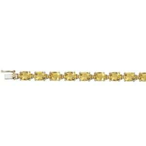  14K Yellow Gold Citrine Bracelet   7 Inches DivaDiamonds 