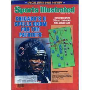  Mike Singletary Signed Chicago Bears Sports Illustrated 