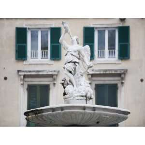  Stone Carved Statue in Old Town, UNESCO World Heritage Site, Genoa 