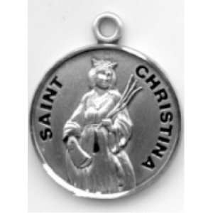  St. Christina   Sterling Silver Medal (18 Chain 