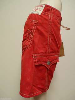 True Religion Jeans Mens Buddha Red Board Shorts 33  