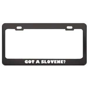 Got A Slovene? Last Name Black Metal License Plate Frame Holder Border 