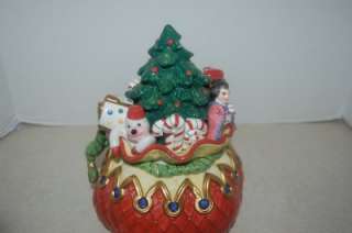 Fitz and Floyd Christmas Court Lidded Candy Jar  