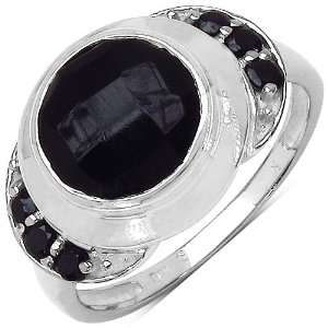   80 ct. t.w. Black Onyx and Spinel Ring in Sterling Silver Jewelry