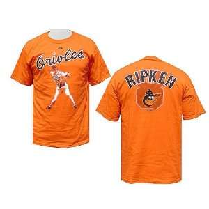  Cal Ripken 2 Sided Orange Image Cooperstown Short Sleeve T 