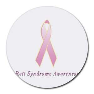 Rett Syndrome Awareness Ribbon Round Mouse Pad