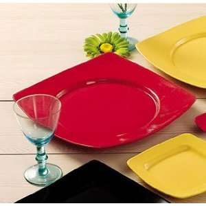  Red Clinton Color Round in Square Plate 8 7/8   24/CS 