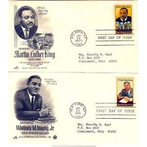 Day Covers, Extra Fine Condition Civil Rights Activists Martin Luther 