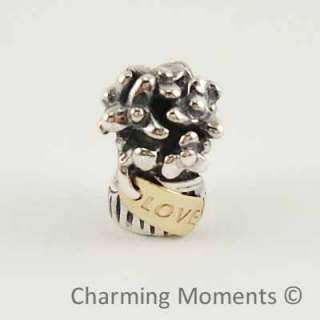 New Authentic Pandora Two Tone Silver & Gold Charm Love Bouquet 790441 
