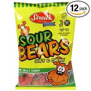 Streits Gummy Bears, Sour, Israeli,7 Ounce (Pack of 12)  