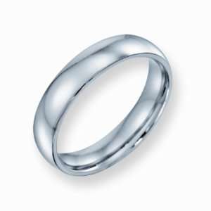  Cobalt Chromium Polished 5mm Comfort Fit Wedding Band Ring 