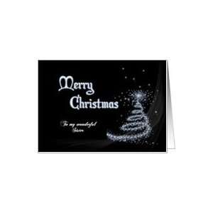 For a sister, Classy minimalistic black and white Christmas card Card
