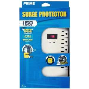   002130 8 Outlet 1150 Joule Surge Protector with Alarm and 6 Foot Cord