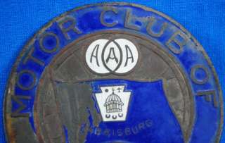 Antique Old Hot Rat Rod Badge AAA Harrisburg PMF 1920s Motor Club 