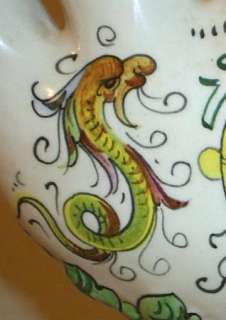   FINGERED VASE WITH CLAW FEET & ABSOLUTELY STUNNING HAND PAINTED ART