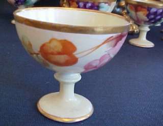 Limoges Porcelain Punch Bowl Set Artist Signed  