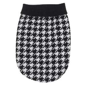   Oxford Houndstooth Dog Sweater, X Small, Black/White