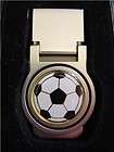 soccer ball or ball cleet silver money clip boxed new  