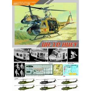  UH 1D Huey Chopper with 4 Man Crew 1 35 Dragon Toys 