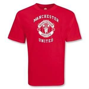   Manchester United College Style Crest T Shirt (Red)