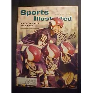 Fran Tarkenton Minnesota Vikings Autographed October 29, 1962 Sports 