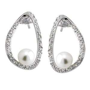   Zirconia with White Sim Pearl Fashion Earrings Puresplash Jewelry