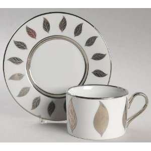  Marc Blackwell Silvering Leaves Flat Cup & Saucer Set 