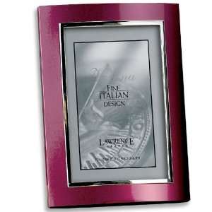 Burgundy and Silver Metal Picture Frame Domed Design 