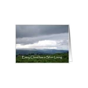  Encouragement Card   Silver Lining, Clouds and Mountains 