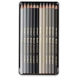  Blick Studio Artists Colored Pencil Sets   Greys, Set of 