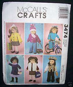 American Girl 18 Doll Clothes Wardrobe Sewing Pattern McCalls  
