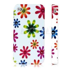  Ecell   MULTI COLOURED FLOWERS SILICONE BACK CASE FOR 