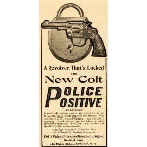 1905 Ad 38 Calibre Colt Revolver Police Firearms Locked   Original 