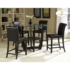  Sierra Round Counter Height 5pc Set in Black